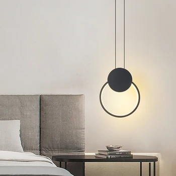 Šiuolaikinių LED sieniniai šviestuvai Šiaurės minimalistinio ilgą eilutę pakabinti lempos priedai veltiniams, vilna Lempa kambarį lovos, Miegamojo namų Dekoro