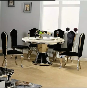 Nerūdijančio plieno Valgomasis Rinkinys, Namų Baldai minimalistinio modernaus stiklo valgomasis stalas ir 4 kėdės mesa de jantar muebles comedor