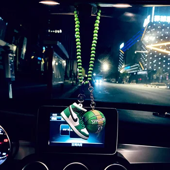 Mados galinio vaizdo veidrodis kūrybos automobilių pakabukas Rytų komandinis sportas krepšinio bateliai kristalų interjero aksesuarai, dekoravimo, dovanų