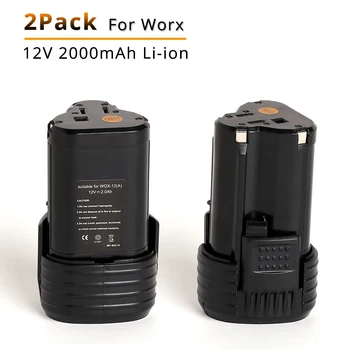 2VNT 12V 2.0 Ah Li-ion Baterijos Pakeitimo Rockwell už Worx WA3503 elektrinių Įrankių WU151 WU127 WU128 WX521 WU679 WX6777 WX3827
