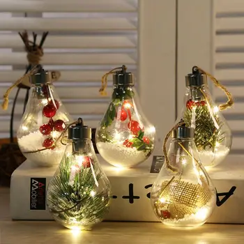 Papuošalai Kalėdų Medžio Apdaila Lempos Plastiko Kamuolys LED Kalėdų Modeliavimas Lemputės