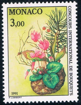1Pcs/Set Naujas Monakas Pašto Antspaudo 1991 Gėlių kompozicijų Meno Ženklų MNH