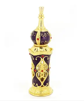 1PC 12ml Antiqued Metalo Kvepalų Buteliuko Arabų Stiliaus Tuščiaviduriai Iš Eterinių Aliejų Buteliukų Parfum Stiklo Užkratas Buteliai