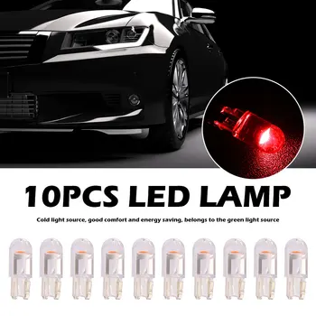 10vnt LED Automobilių Blubs T10 COB LED Pleišto Stovėjimo Šviesos Žemėlapio Skaitymas Intrument Lempos Licenciją Plokštelės Lemputės