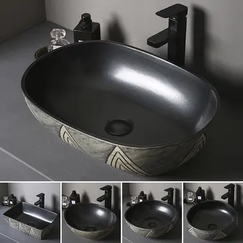 Ovalo formos Jingdezhen Vonios keramikos kriauklė kriauklės Skaitiklis Viršuje praustuvas Vonios Kriauklės, ovalo formos, praustuvo dubuo