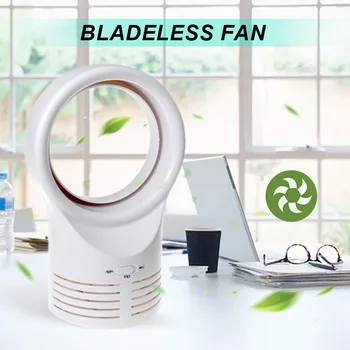 Balta Nešiojamų Bladeless Aušinimo Ventiliatorius Darbalaukio Elektros Oro Srauto Aušinimo Ventiliatorius