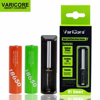 VariCore V1 18650 Smart baterija, Įkroviklis + 2VNT VariCore 2500mAh, Li-ion Baterija 3.7 V-18D 35A Maitinimo baterijos E-cigarettey jes