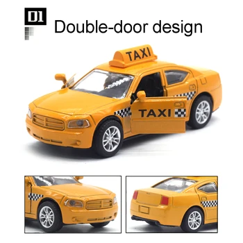 NAUJAS 1/32 Diecast Lydinio Taksi atsitraukti Automobilio Modelį Su Led Garso Muzikos Vaikų Švietimo Hobis Žaislas