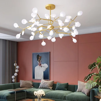 Šiaurės Stiliaus Sietynas Kambarį Modernus Minimalistinio Aukso Asmenybės Valgomasis, Miegamasis Šviesos Firefly Kabinti Lempas 2021