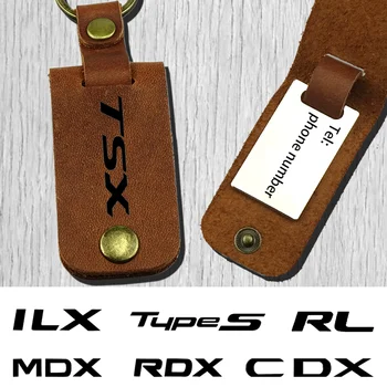 Natūralios Odos Automobilių Key Chain Užsakymą paketų prižiūrėtojų raktinę Už Acura ILX MDX Aspec RDX ZDX CDX NSX RLX RSX TSX ZDX Automobilių Stilius Keychain