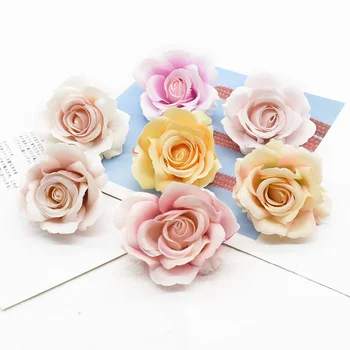 10 vnt Suklastotas Rose Dirbtinės Gėlės, Namų Dekoravimo Reikmenys Scrapbooking 
