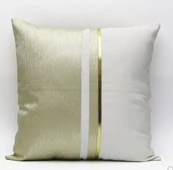 Modernios šviesos prabanga paprasta Europos pagalvėlė padengti balta abrikosų aukso gija žakardo susiuvimo užvalkalas