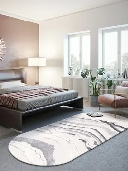 Šiuolaikinės paprastas šviesos kilima kambarį Šiaurės abstrakčiai arbatos stalo, kilimo, drabužinė, ovalo formos, miegamojo lova, kilimas, kilimas iliuzija