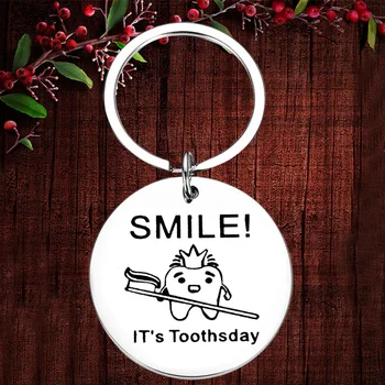 Žavesio, dantų Šepetėlis, dantų Pasta, Dantų Keychain Pakabukas Dantų Sveikatos Apsaugos Informavimo Atminimo Key Chain, Tai Toothsday