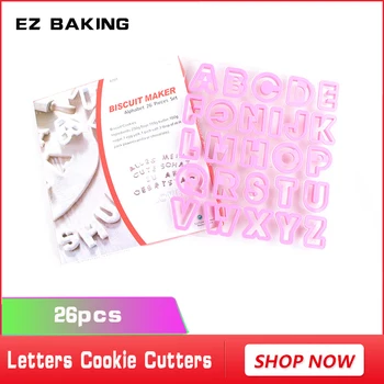 šeimos kepimo dizaino 26 lietuvių raides/set plastiko sausainių karpymo Slapukas decorting abėcėlė cookie cutters nemokamas pristatymas