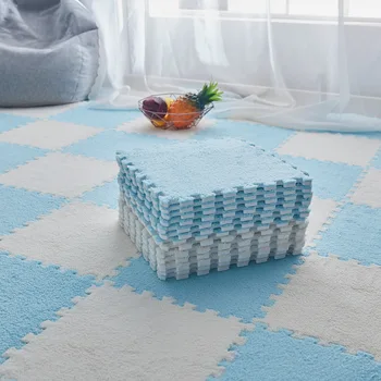 Paprasta vientisos Spalvos Siūlėmis Grindų Kilimėlis Susiuvimo Velvet Mat Kilimų Sujungimas Miegamasis Pliušinis Surfacecarpets už Kambarį Mažas
