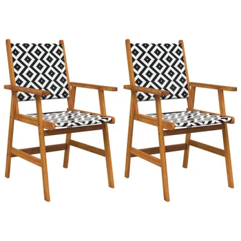 Sodo Kėdės, 2, Kieto Akacijos Medžio Lauko Sėdynės, Kėdė, Lauko Baldai 56 x 62 x 92 cm