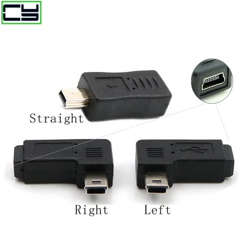 90 Laipsnių Mini USB 5pin Vyrų ir Moterų Duomenis Sinchronizuoti Adapterio Kištukas Mini USB Jungtis