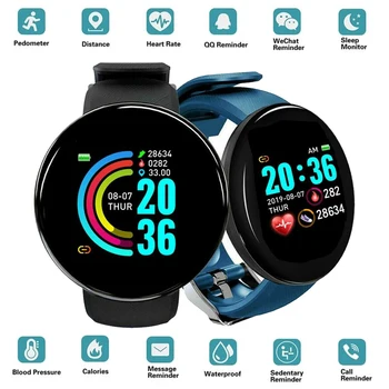 D18 Smart Watch Vyrų Kraujo Spaudimas Vandeniui Smartwatch Moterų Širdies ritmo Monitorius Fitness Tracker Žiūrėti Sportas 