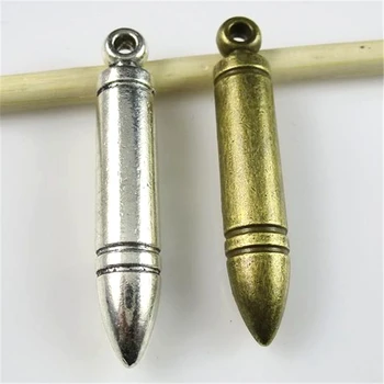 2vnt Pakabukas 3D Bullet Gun 3D Kulka Žavesio Karolius, Papuošalai Priėmimo Antikvariniai 3D Kulka Pakabučiai 11216