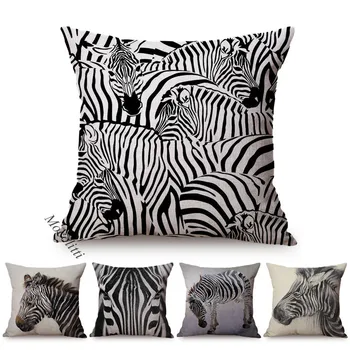 Abstrakti Zebra Modelio Sofa Mesti Pagalvės Užvalkalą Afrikos Gyvūnų Eskizas Meno Namų Puošybai Medvilnės Skalbiniai Aikštėje Pagalvėlė Padengti Cojines