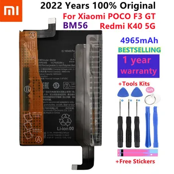 100% Xiao mi Originalios Baterijos BM56 Baterija Xiaomi POCO F3 GT Redmi K40 5G BM56 Aukštos Kokybės Mobiliojo Telefono Baterija + Įrankiai