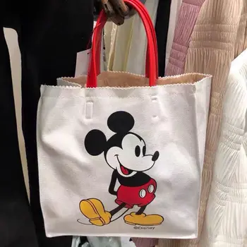 Disney mcikey pelės mergina pečių maišą Minnie animacinių filmų rankinė moterims canves krepšys, pirkinių krepšys
