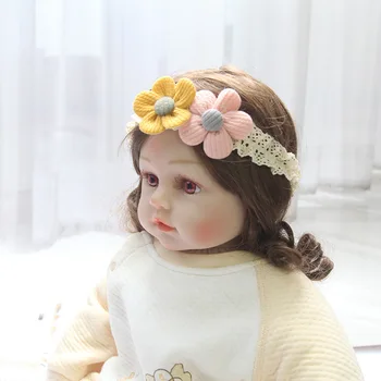korėjos kūdikių lankelis naujagimių gėlės, kaspinai kūdikių mergaitės, plaukų aksesuarų, 