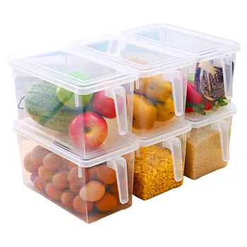 Plastikinės Sandėliavimo Dėžes, Šaldytuvas talpinimo Maisto produktų Laikymo indai Su Dangteliu Virtuvės Šaldytuvas Kabineto Šaldiklio Stalas Organizatorius
