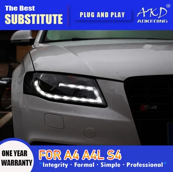 AKD Žibintas, skirtas Audi A4 LED Žibintų 2009-2012 Žibintai A4L RS4 S4 DRL Posūkio Signalo Aukštos Pluošto Angel Eye Projektoriaus Objektyvas