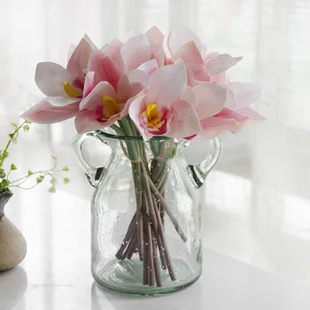 JAROWN dirbtinė orchidėja gėlė 4 vadovai puokštės, vestuvių dekoravimas gėlėmis namų vestuves dekoro priedai