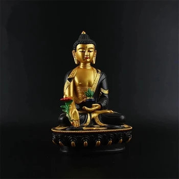 Laimingas Triratna Medicinos Budos Statula Dervos Spalvos Piešimo 20.5 cm Pav Buda Iškilmingai Šventykla sėkmės Apdaila
