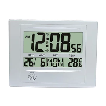 Didelis Skaitmeninis LCD Kalendorius Žadintuvas Temperatūrą, Atidėti Tyliai Laikrodis