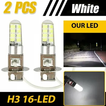 2vnt H3 16-12V LED Rūko Lemputės/Tolimosios Šviesos Pakeitimo Bright White Professional Eksterjero Dalys, Apsaugos Automobilių Reikmenys