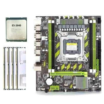 X79 motininė Plokštė Nustatyti Xeon E5 2640 CPU E5-2640 Su LGA2011 Combo 4Pcs X 4 = 16 GB Atminties DDR3 RAM PC3 10600R 1333Mhz