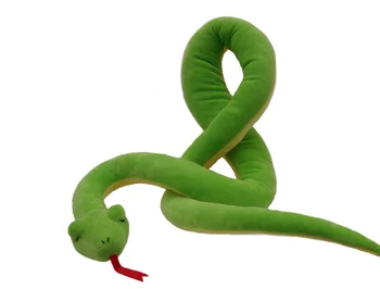 ilgai pliušinis gyvatė žaislas aukštos kokybės žalioji gyvatė lėlės dovanų žaislų apie 140cm
