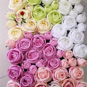 SPR Nemokamas Pristatymas 10vnt/daug Dirbtinių rožių & bijūnas &hydrangea gėlių sienos vestuvių fone, dirbtinių gėlių kompozicijos